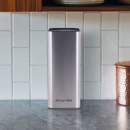 Подставка для ножей 9,5*9,5*22см с наполнителем (7612) /KAMILLE/