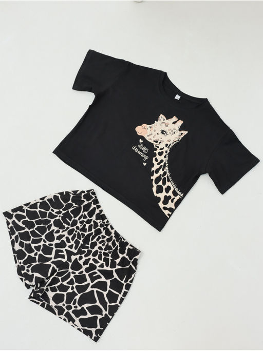 Пижама "Жираф" детская девочка с шортами