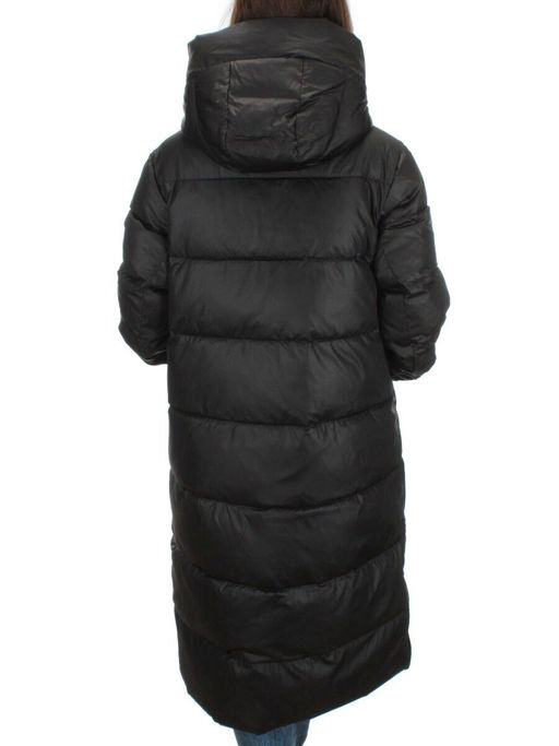 H-2202 BLACK Пальто зимнее женское (200 гр .холлофайбер) - Фабричный китай фото 5