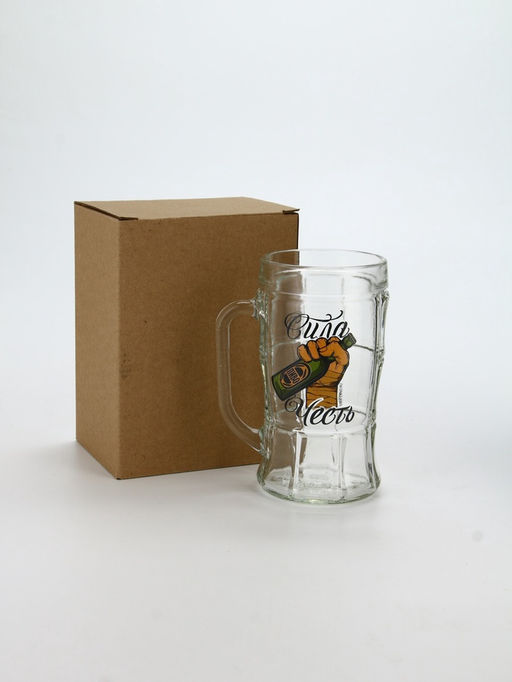 Кружка пивная стеклянная «Сила, честь», 500 мл, 18+