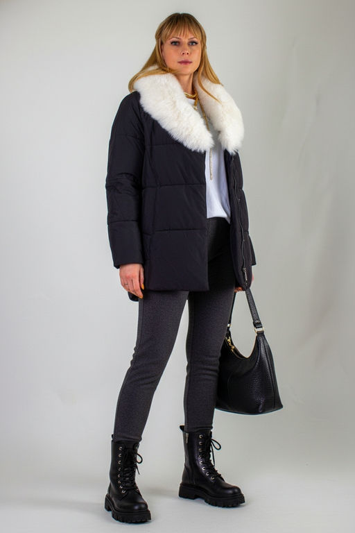 Куртка с меховым воротником арт.6677 зима, евро-зима