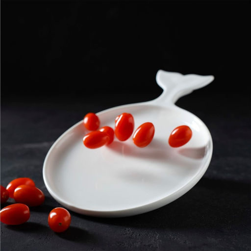 Блюдо фарфоровое сервировочное Magistro «Рыбка Бланш», 28×20 см, белое