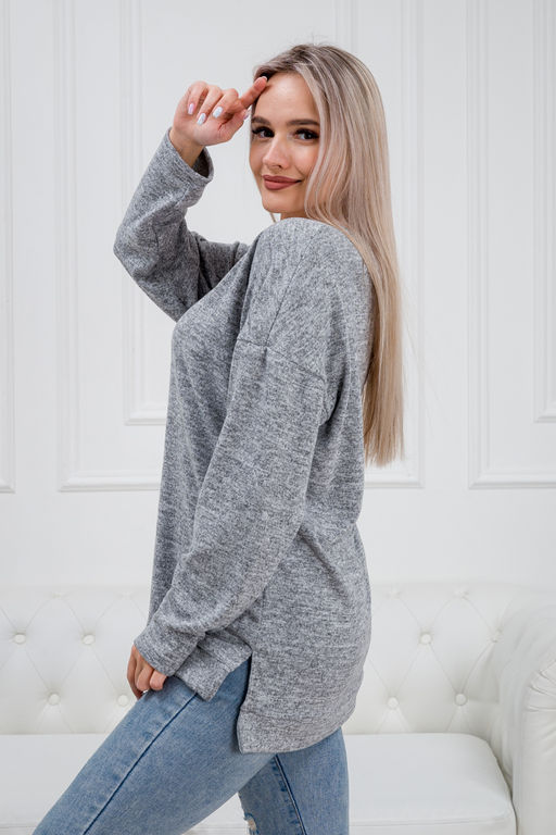 Джемпер женский из ангоры кашемир меланж Афина серый - Амадэль фото 2