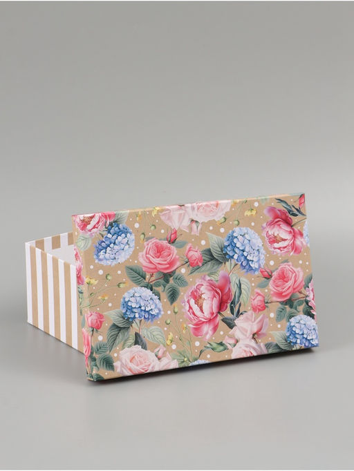 Набор подарочных коробок 10 в 1 Нежные цветы, 12 ? 7 ? 4 - 32.5 ? 20 ? 12.5 см