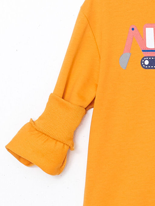 Bisiklet Yaka Bask?l? Erkek ?ocuk Sweatshirt - Waikiki фото 3