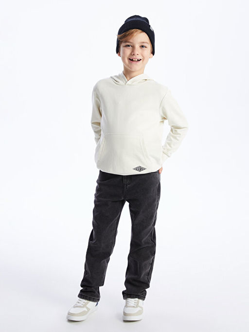 Basic Uzun Kollu Erkek ?ocuk Hoodie