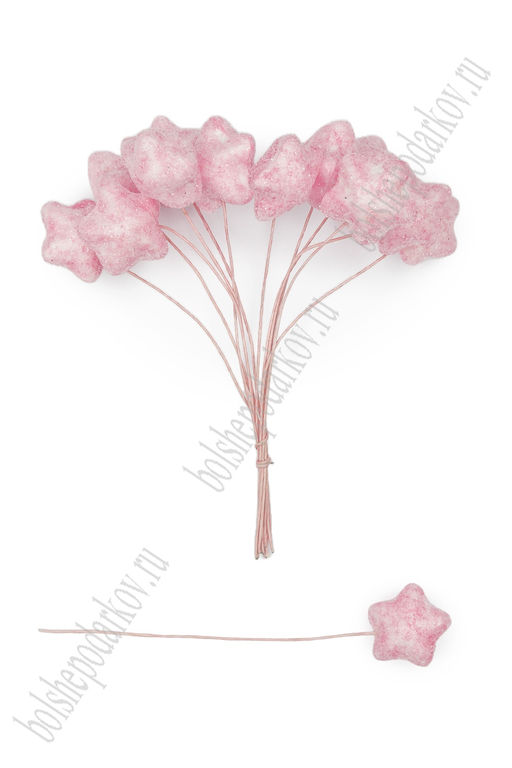 Декоративная веточка "Звёздочка" 2,5 см (72 шт) SF-7561, светло-розовый