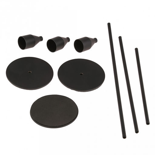 Подсвечник металлический "Аскет" набор 3 штуки: h32,2см, h27,5см, h22,5см; чаша д2,4см, h4см, отвинчивающаяся, нескользящее основание д8см, черный, в коробке (Китай)