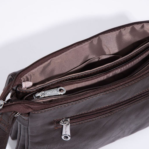 Сумка-мессенджер на молнии, цвет коричневый - Simaland фото 6