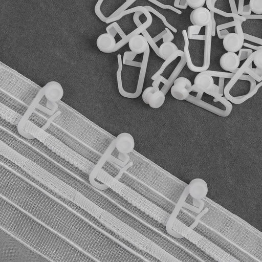 Цена за 3 шт. Крючок для штор, ролик с замком, 2.7×1.1 см, 20 шт., белый