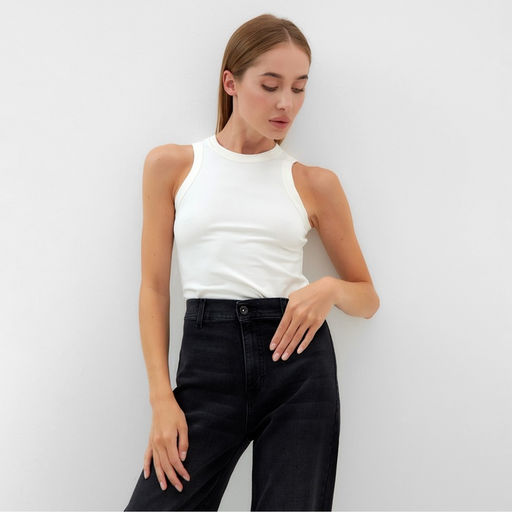 Джинсы женские палаццо MINAKU SLIM FIT, размер 44 (рост 168 см), чёрные
