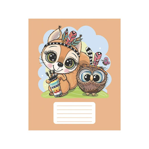 Цена за 10 шт. Тетрадь 12 листов в частую косую линию Животное племя, обложка мелованный картон, ВД-лак, блок офсет, МИКС - Calligrata фото 4