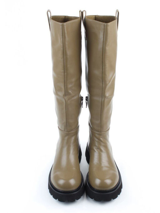 02-E39B-53JN GREEN Сапоги демисезонные женские (натуральная кожа)