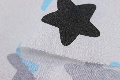 Поплин Пряничные звезды черно-серо-бирюзовые , СОРТ2, ш.1.5м, хлопок-100%, 115гр/м.кв - Купава фото 4