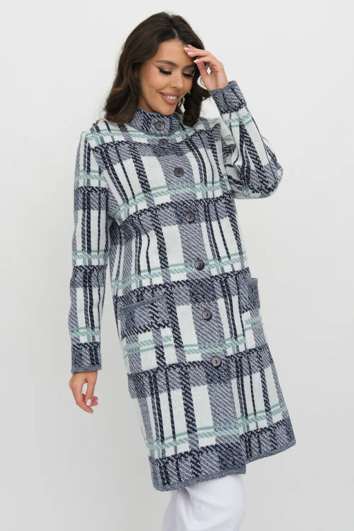 ЗЛАТА Кардиган В 1579/сине-мятный