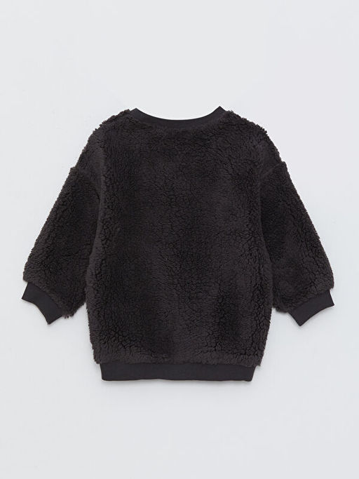 Bisiklet Yaka Uzun Kollu Aslan Kral Nak?? Detayl? Pel?? Erkek Bebek Sweatshirt