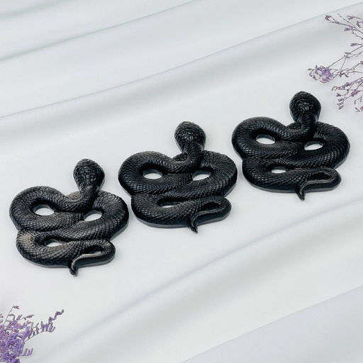 Фигурка "Змея" из серебристого Обсидиана