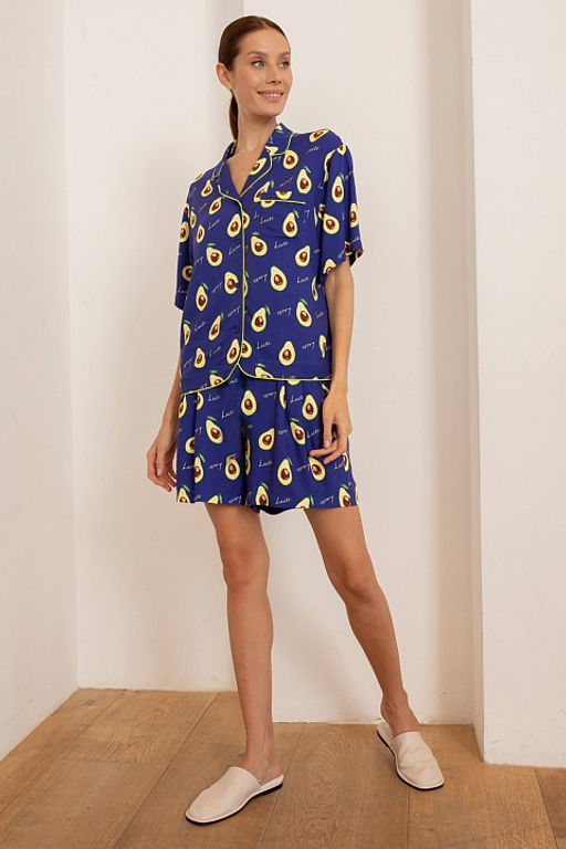 Рубашка 56423 Фиолетовый авокадо