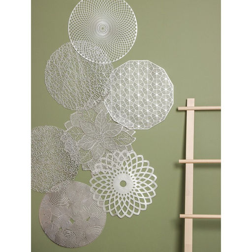 Цена за 12 шт. Салфетка сервировочная на стол Гипноз, d=38 см, цвет серебро - Simaland фото 9