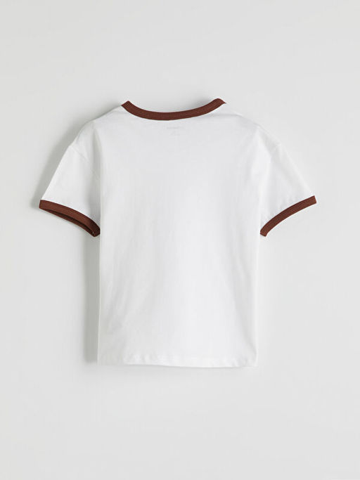 Bisiklet Yaka Yaz? Bask?l? Erkek ?ocuk Ti??rt