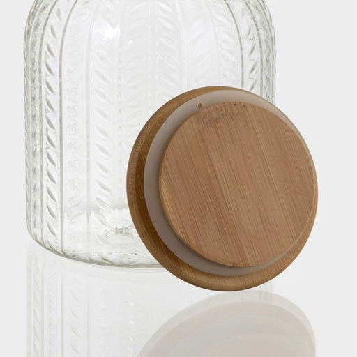 Банка для сыпучих BellaTenero «Эко. Хрусталик», 1 л, 11×14.5 см, с бамбуковой крышкой, стекло, прозрачная