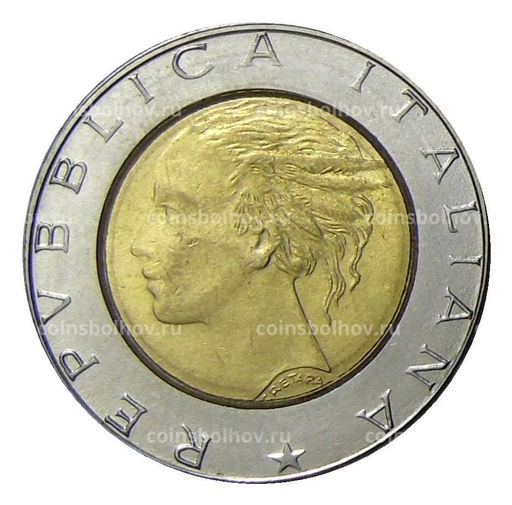 Монета 500 лир 1990 года Италия