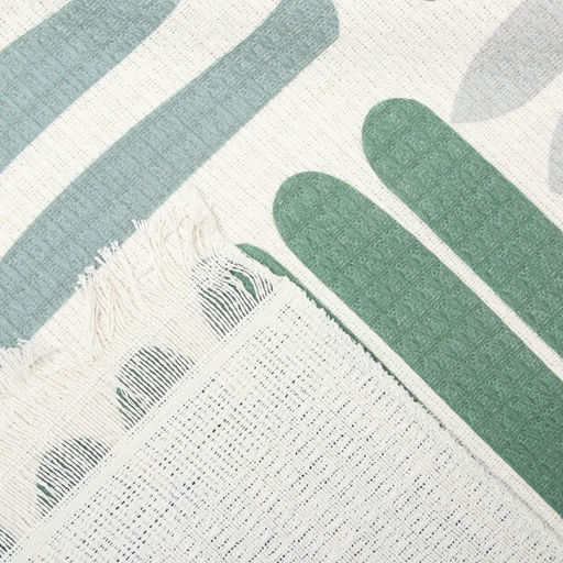 Плед с бахромой «Этель» Lines, 130×180 см, зелёный
