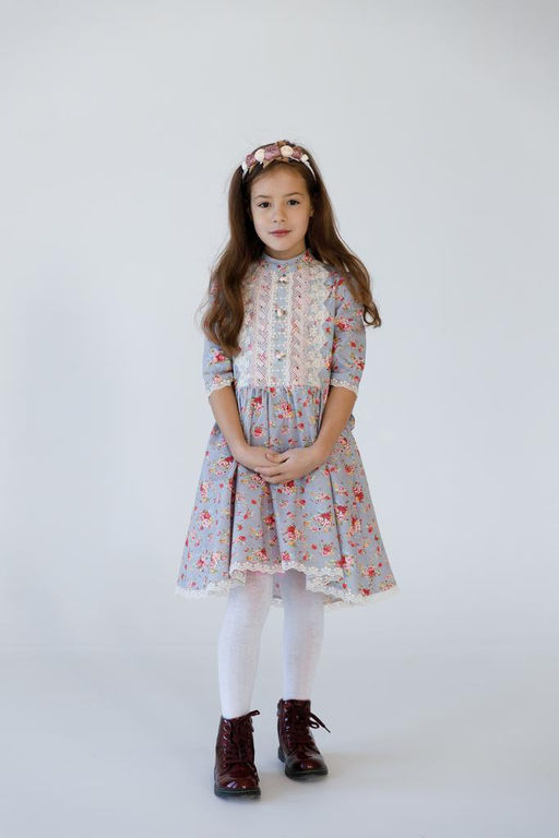 Платье МТ-422 серые цветы - Этоэльф фото 6