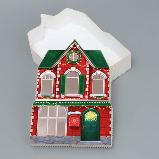 Коробка подарочная «Новогодний дом», 16×22×5 см