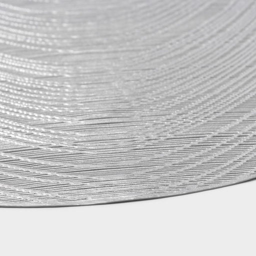 Салфетки сервировочные на стол Доляна Волна, d=38 см, 4 шт., серебряные  фото 5
