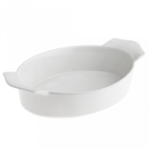 Русь Блюдо (шубница) фарфоровое 270х162х52мм, с ручками, белый, рельефный декор (Китай) - Домашняя мода фото 3