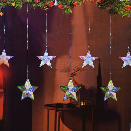 Электрогирлянда со звездами, цветная