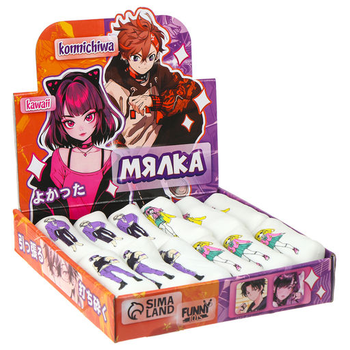 Цена за 12 шт. Антистресс сквиш мялка Funny toys «Моя любимая дакимакура», аниме, тянучка, в шоубоксе