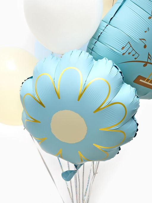 Воздушные шары "Голубая гитара" фольга, латекс, набор 12 штук