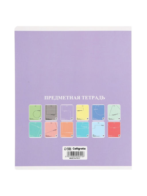 Комплект 12 предметных тетрадей 48 листов, справочная информация, 60 г, Пастель