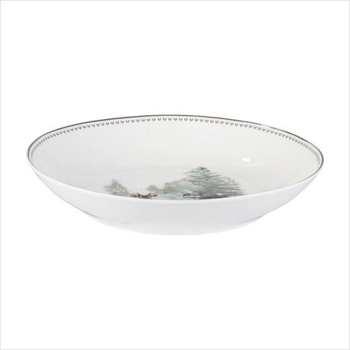 Салатник новогодний «Зимний лес», 20.2×3.6 см, 650 мл, фарфор, белый