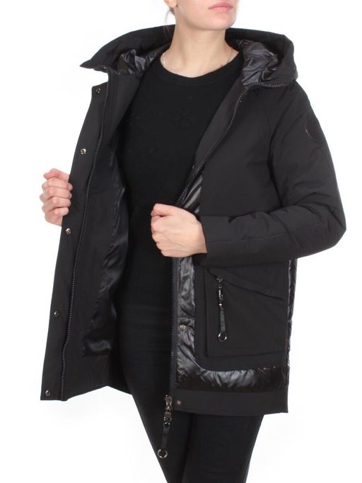E03 BLACK Куртка демисезонная женская HOLDLUCK (100 гр. синтепон) - Фабричный китай фото 9