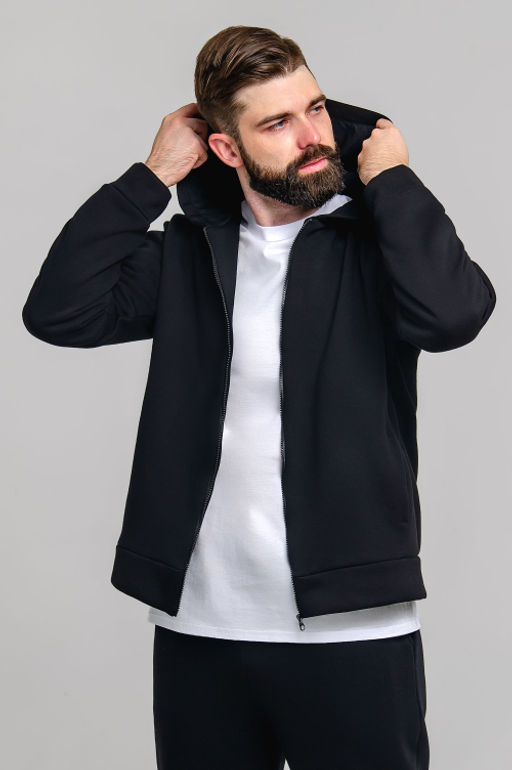 Арт. 69301 Толстовка мужская с начесом 50-58 (5 шт) Цвет:черный