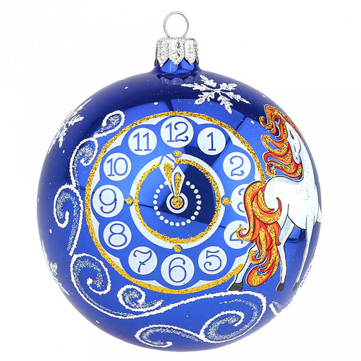 Елочная игрушка шар стеклянная Зодиак. Лошадка д9,5см, ручная художественная роспись, подарочная упаковка, цвета микс, Символ 2026 года (Россия) - Домашняя мода фото 8