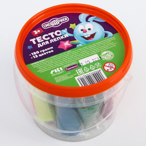 Тесто для лепки, 12 цветов по 15 гр, Смешарики  фото 5