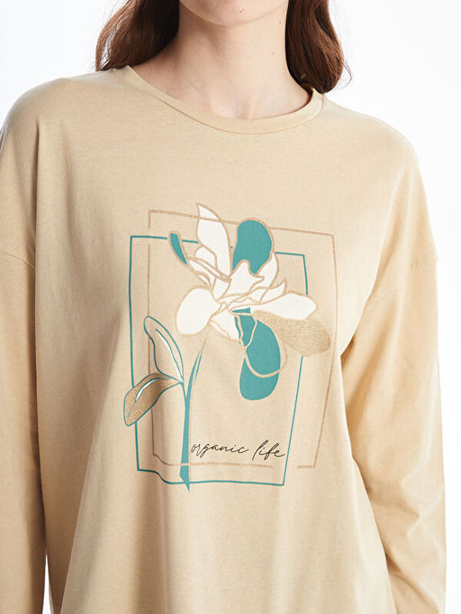 Bisiklet Yaka Bask?l? Kad?n Tunik