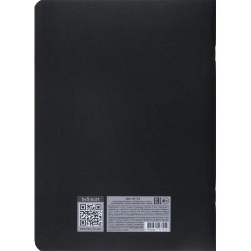 Тетрадь общая, BS, 150х210мм, 48л., клетка, скрепка. Flora, черный N4138