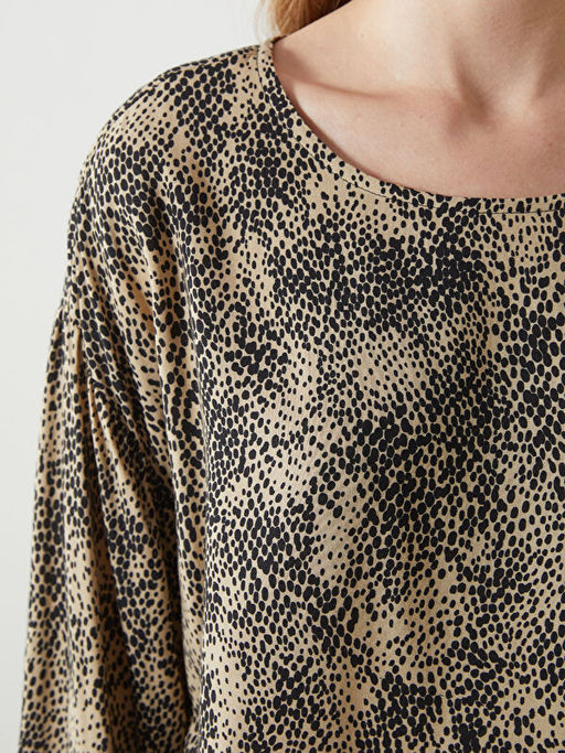 Bisiklet Yaka Desenli Kad?n Bluz