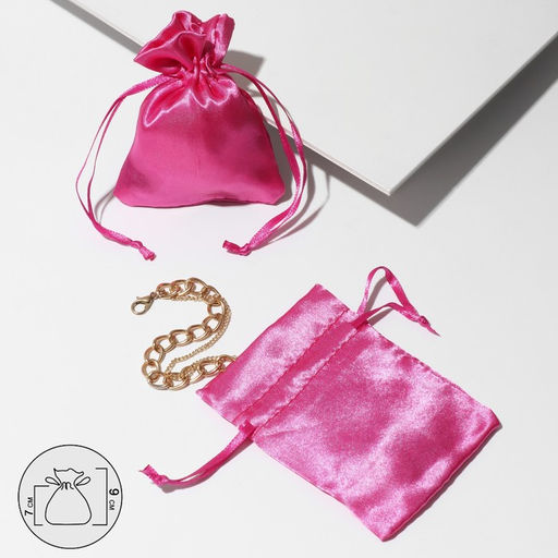 Цена за 50 шт. Мешочек подарочный атласный, 7x9см, цвет лиловый - Simaland фото 2