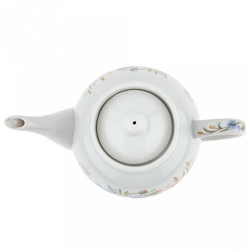 Чайник заварочный фарфоровый "Розы 3D" 2 вариант 700мл, форма "Рубин" (Россия)