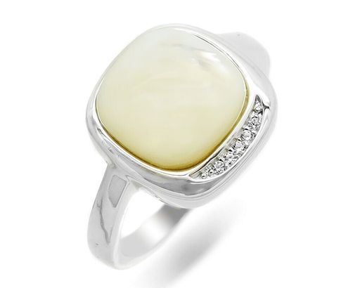 Кольцо из серебра перламутр, МЦВА154