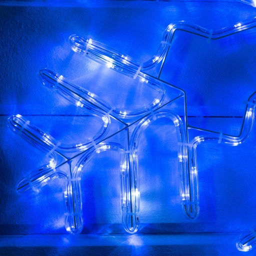 Светодиодная фигура «Снежинка», 85 см, дюралайт, 264 LED, 220 В, мерцание, свечение белый/синий