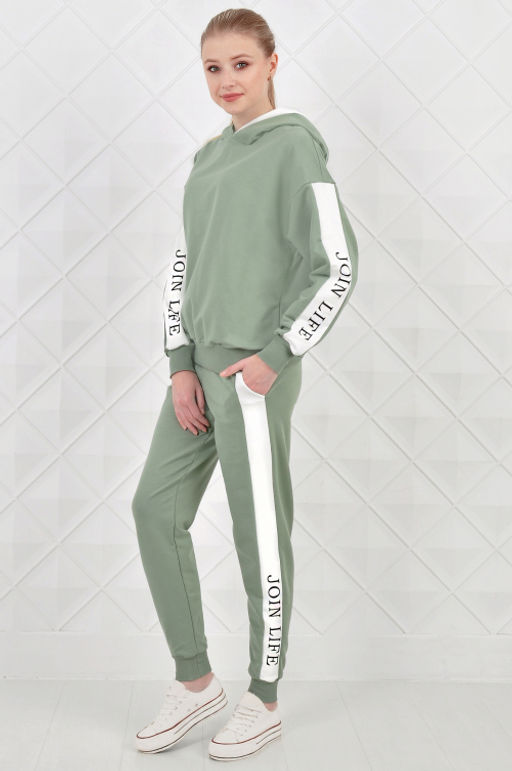 Арт. 2355 Костюм с брюками женский 44-52 (5 шт) Цвет:верх- кэмел, белый, низ- кэмел, белый - Калинка фото 14