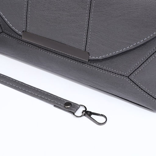 Сумка-клатч на магните, длинный ремень, цвет серый - Simaland фото 6