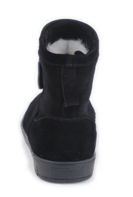 Унты женские на литой подошве Замша, овчина, черные - Roshva фото 4
